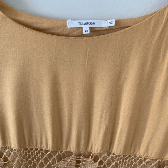 Tularosa Revolve Berkley Mini Dress Ruffle Long Sleeve Saffron Yellow Size XS - Picture 8 of 15